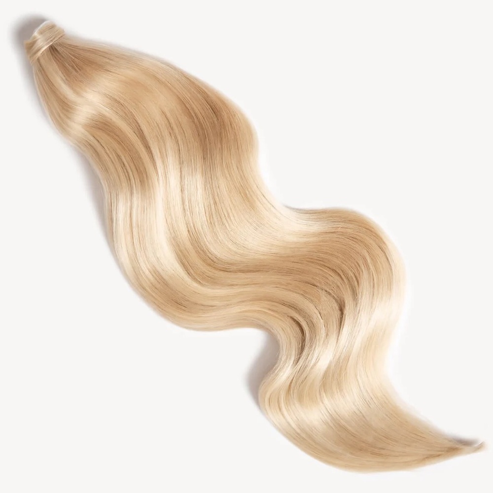 Milk & Blush 24” Ponytail Light Blonde Highlighted clip in soft/silky real hair.